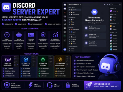 NFT, Crypto, Stock / Custom discord server Setup