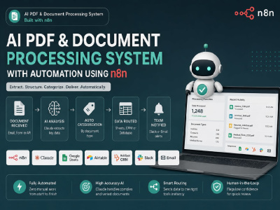 Smart AI PDF automation system with data extraction workflows