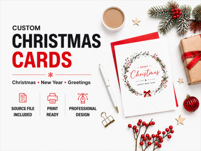 Custom christmas, holiday, and greeting card design