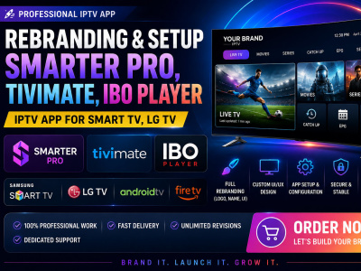 A rebranding smarter pro, Tivimate, IBO player IPTV app for Smart tv, lg tv