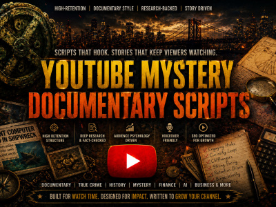 Engaging, captivating scripts for youtube videos, short films or any videos
