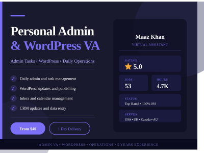 A Dedicated VA for Personal Admin, WordPress & Daily Task Support