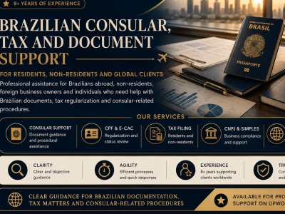 I will help with Brazilian consular, tax and documentation support