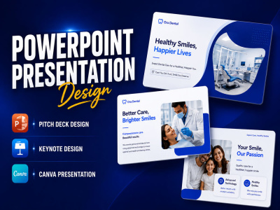 Powerpoint presentation, pitch deck, Canva, and Keynote design