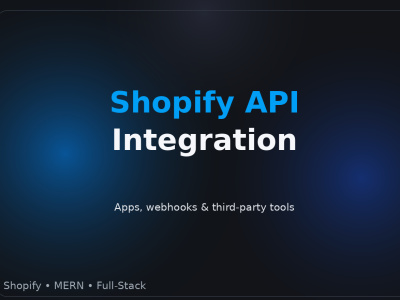 Shopify API integration for products, orders, customers, inventory
