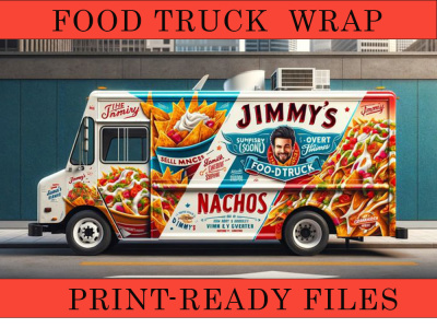 A professional food truck, Truck wraps design, Perfects Vehicle Wrap Design
