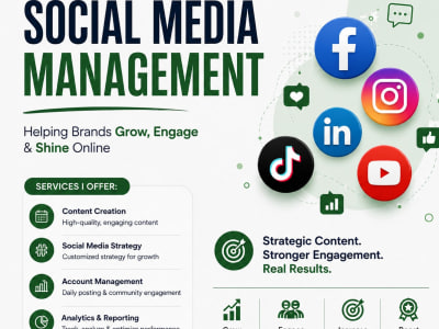 Complete social media management and monthly growth.