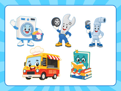 Clean Flat Cartoon Illustration for Modern Visual Branding Projects