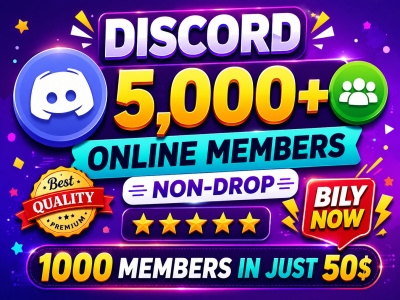 5,000+Discord members 🟢Online Verified Discord Member for your server
