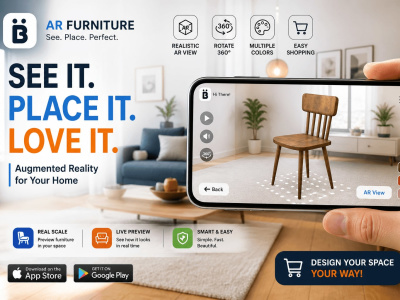 AR product visualization app for furniture or ecommerce