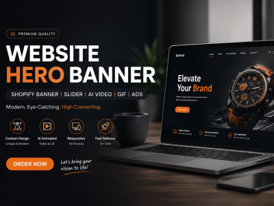 Website Shopify Hero Banner Slider AI Animated Ads Video GIF Design Section