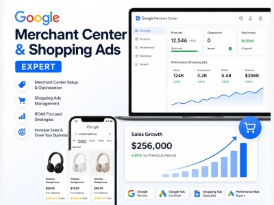Google Merchant Center setup and Shopping Ads management