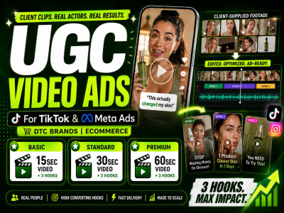 UGC Video Ads for eCommerce | TikTok & Meta Ads Video Editor for DTC Brands