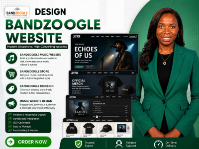 Design bandzoogle website, bandzoogle store, music website