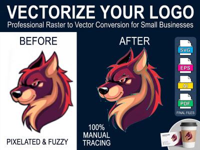 Manual Logo Tracing | Raster to Vector  | Vectorize Logo | Image or Graphic