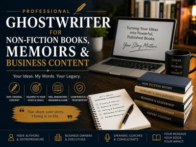 A professional ghostwriter for non-fiction book memoir and business content