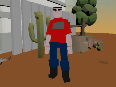 A custom low-poly 3D voxel art model and character animation