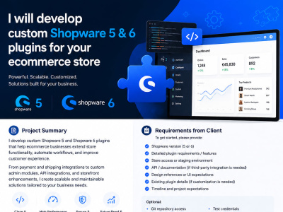 Custom Shopware 5 & Shopware 6 plugin for your ecommerce store