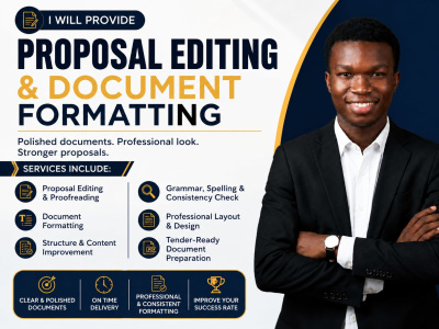 Professional proposal editing, proofreading, and tender document formatting