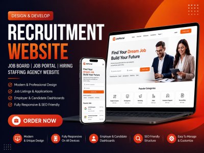 Design recruitment website job board hiring staffing agency website