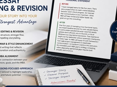 Revise and Edit MBA Essay Admissions Portfolio Piece