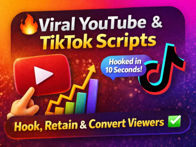 Viral YouTube & TikTok Scriptwriting – Engage, Hook & Convert Viewers