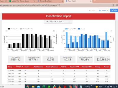 A professional dashboard in Excel and Looker Studio