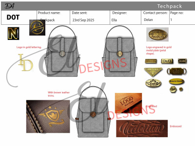 Detailed Techpack for any style of BAG & fashion accessory