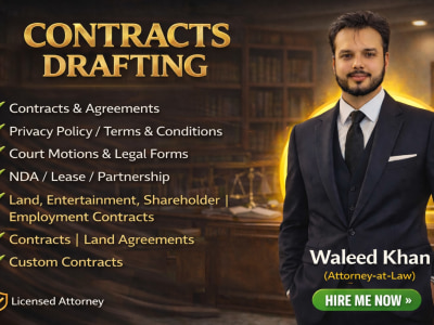A Lawyer-Drafted Contract, Legal Agreement, MOU or NDA