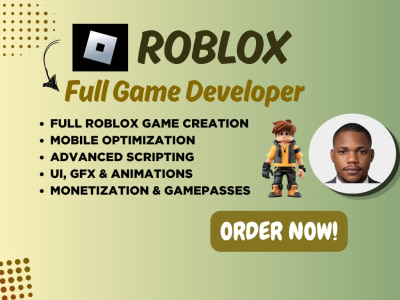 A full roblox game creation, roblox game development, roblox developer, Lua