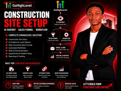 Gohighlevel construction site setup ai chatbot sales funnel and workflow