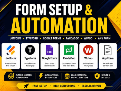 Jotform,typeform,Gravity forms,pandadoc, wufoo form,survey & feedback form