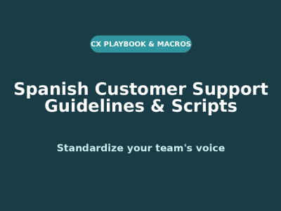Create Spanish Customer Support Macros & CX Guidelines