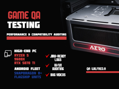 Comprehensive PC and mobile game QA testing and compatibility benchmarking