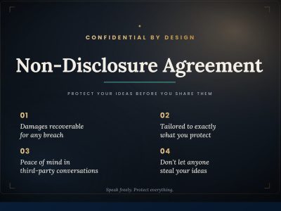 A Non-Disclosure Agreement (NDA)!