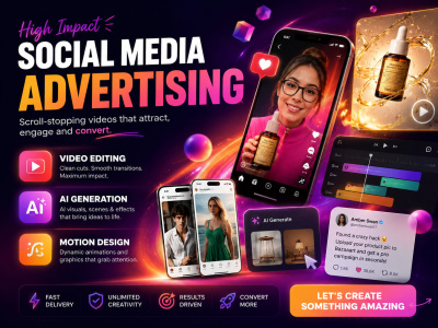 A social media advertising, video editing, motion and ai