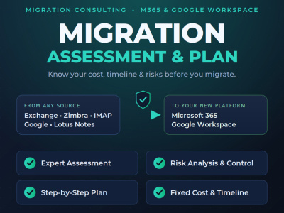 You will get Microsoft 365 / Google Workspace Migration Assessment & Plan