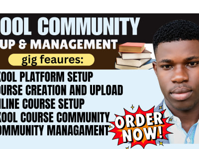 Skool community, online course school account setup, skool optimisation