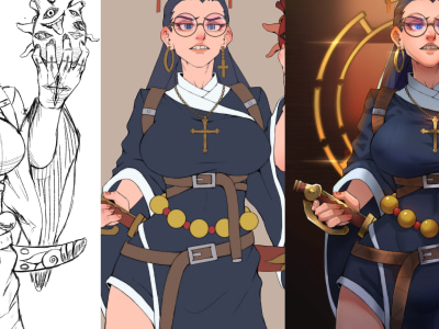 Anime character illustration for book, concept and fan art, manga comic