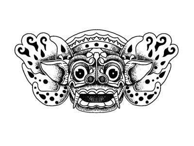 Balinese barong tattoo motif