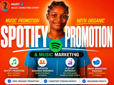 Get music promotion with organic spotify promotion and music marketing