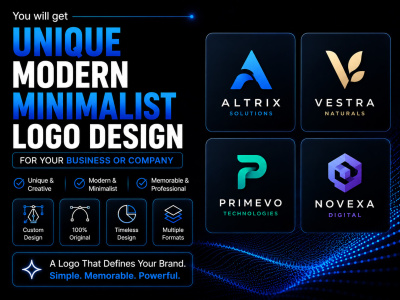 Unique modern minimalist logo design for your business or company