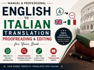 A manually translate english to italian with proofreading and editing