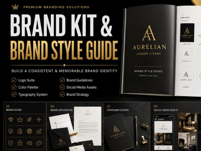 A Complete Social Media Kit,  Logo Variations & Brand Style Guide