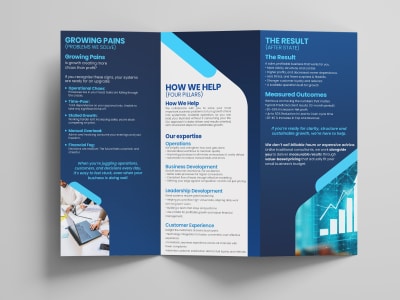A premium corporate brochure, bifold, and trifold design