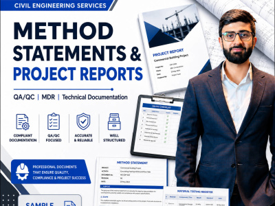 Construction method statement, QA/QC register or construction report