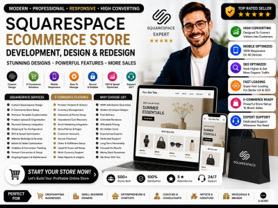 A Squarespace ecommerce store development, design and redesign