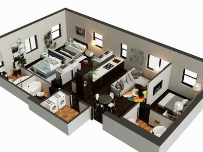 3d floorplans and architecture rendering corona