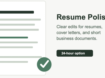 A polished resume cover letter or business document within 24 hours