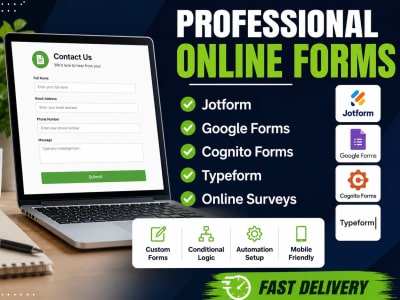 Online forms on jotform, google form, cognito form, online survey, typeform